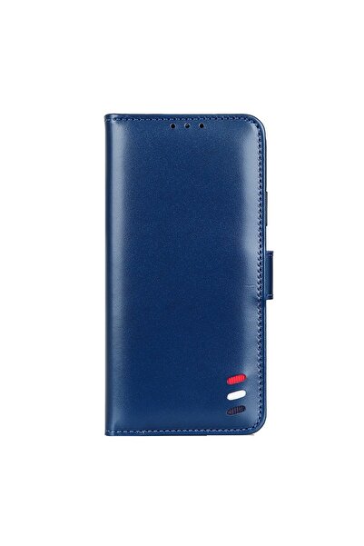 REDz Accessories Husă compatibilă cu Samsung S21 Plus, capac cu clapă, model Pearl în 3 culori, albastru, slot pentru card și bani