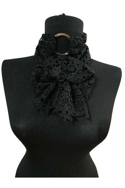 Perimir Siyah Dantel Çok Amaçlı Boyunluk kolye