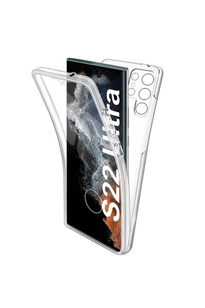 REDz Accessories Husă completă 360 de grade, transparentă, compatibilă cu Samsung S23 Ultra, silicon și policarbonat