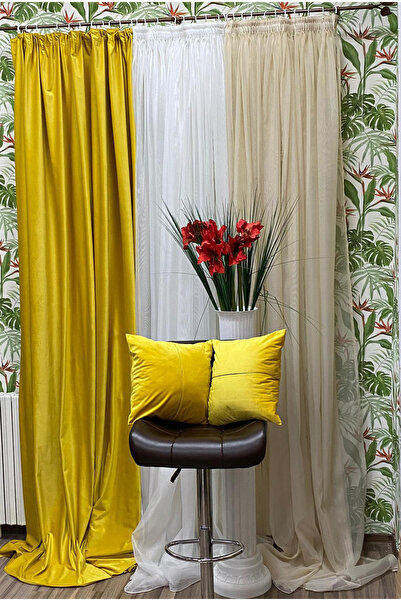 Liz Line Set of two velvet curtains, with drapery, various sizes and colors, from the "Velvet" range by Liz Line