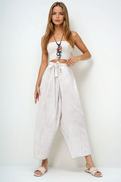 VAGGON Women's Stone Lacing Detailed Shalwar Cut Aerobin Trousers Prmx13896