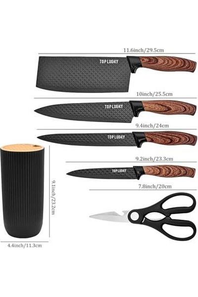 Generica Kitchen knife set with black base