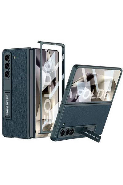 REDz Accessories Husă Luxe Stand, suport și protecție de ecran, pentru Samsung Galaxy Z Fold 6, texturată, verde