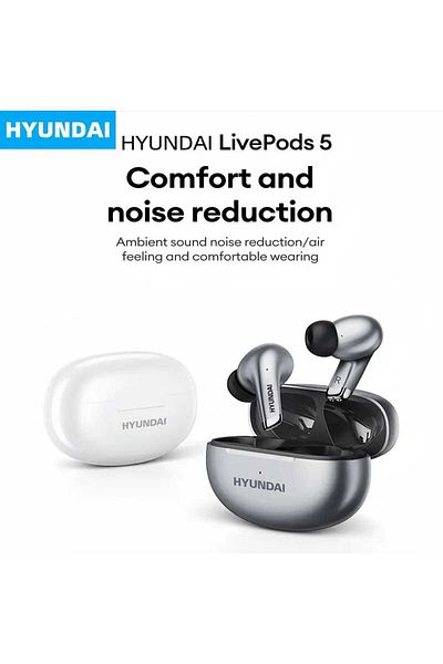 LENOVO Hyundai Lp5 Tws Bluetooth-compatible Earphone Wireless Earbuds Sport Gaming White