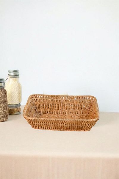 Bayev Wicker Rectangular Rattan Braided Bread Basket Decorative Basket 700669   Hobby Box