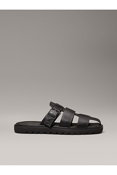 Calvin Klein Erkek Siyah Düz Sandalet