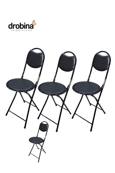 drobina Dropina 3-seater single chair set + free ironable chair, black