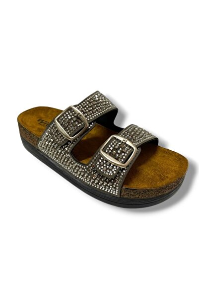 Witta 55302-25 Ανατομικές Γυναικείες Παντόφλες με Διπλή Ταινία και Πέτρες