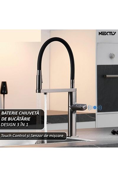 NEXTLY Baterie multifunctionala smart pentru chiuveta,NEXTLY,touch control,senzor de miscare pentru pornire