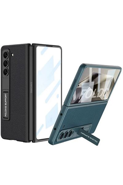 REDz Accessories Husă Luxe Stand, suport și protecție de ecran, pentru Samsung Galaxy Z Fold 6, texturată, verde