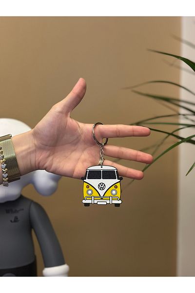 Wuun Store Vosvos Transporter Car Keychain Yellow