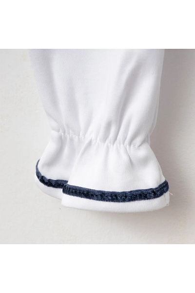 limebabies Navy Blue Piping Sailor 100% Cotton Jumpsuit Set