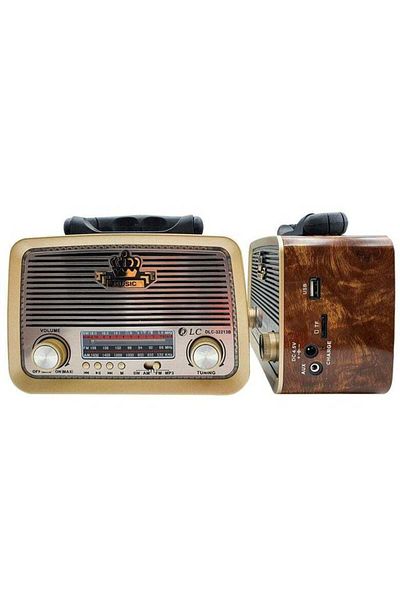 DLC radio brown color Rechargeable or battery powered classic design Bluetooth FM USB support excellent