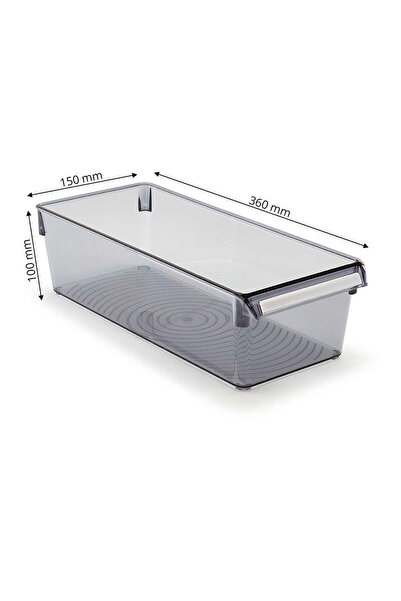 Prima Nova 360*150*100 mm Transparent Black Refrigerator Organizer - Set of 3 Storage Containers