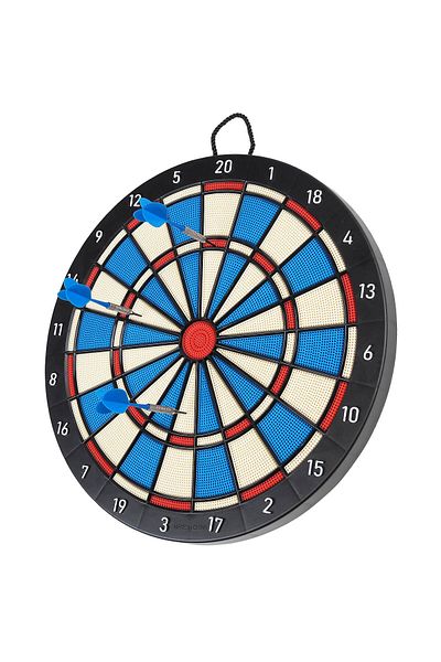 ACTION ONE 2-in-1 darts game with a playing surface for magnetic darts and one for tipped darts, diameter 40 cm