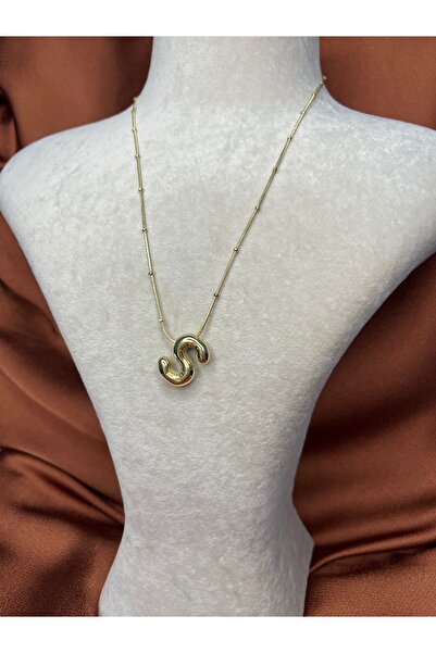 Fam&Co Jewelry Altın Renk Balon Harf Kolye – S Harfi, Şık ve Minimal Tasarım