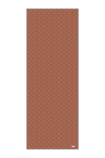 Bursa İpek Dark Salmon Chain Monogram Pattern Silk Shawl