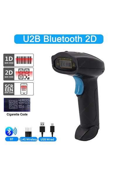Choice U2B Bluetooth 2D Portable U2 wired 2D U2W 2D Wireless Barcode Scanner Reader U2B Handheld Bluetooth