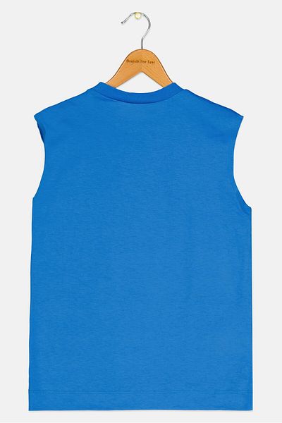 Marni Kids Boy Sleeveless Brand Logo Vest, Blue