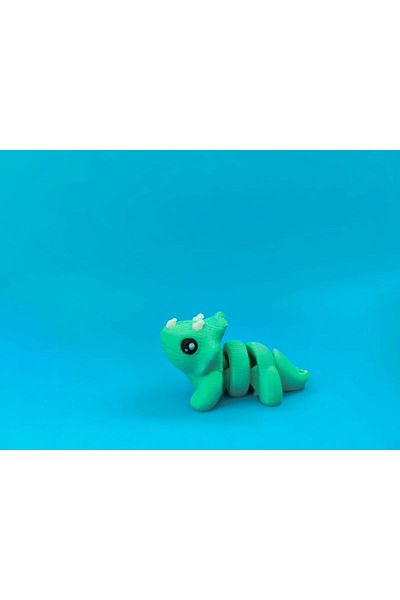 Minikbahcem Cute Triceratops Dinosaur Figure – 3D Toy with Movable Joints