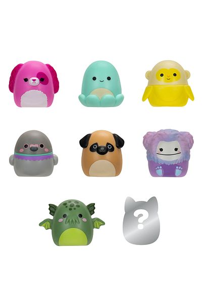 Squishmallows مجموعة سكويش أ لونجز 8 مجسمات + حلقات السلسلة 2 AL0024