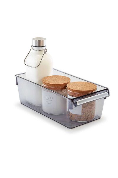 Prima Nova Transparent Black Refrigerator Organizer - 290*150*100 Mm, 6-Piece Storage Container