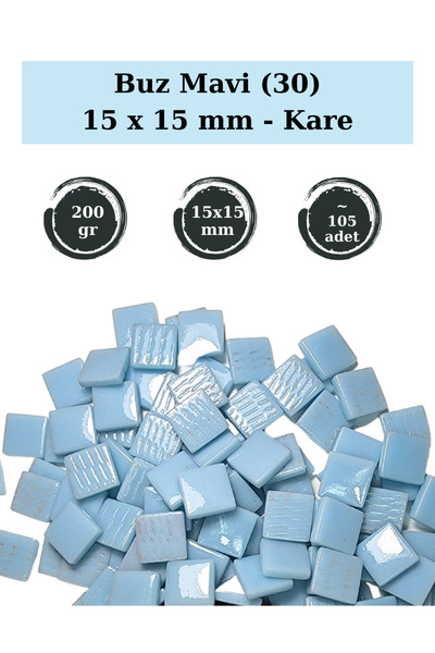 Zen Mozaik Sanatsal Mozaik Çalışmalarınız için 15 x15 mm - Kare Cam Mozaik Ta...