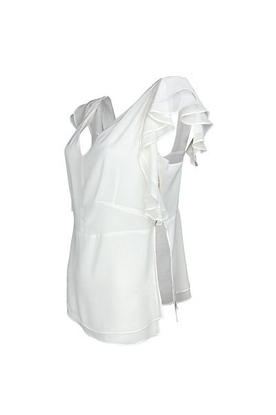 KAMEYA Layered Low-Cut Ecru Blouse