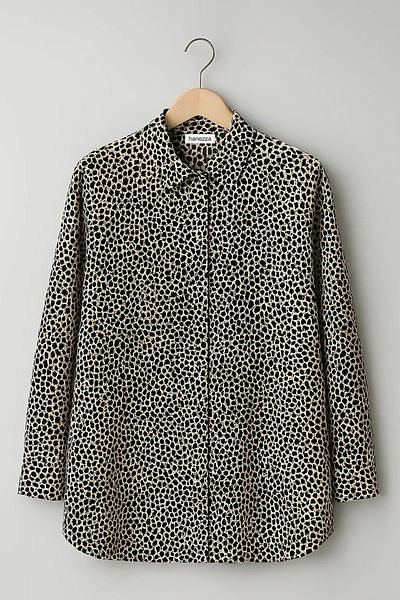 Hanezza Leopard Touch of Her Elegance: Plus Size Women's Cotton Viscose Shirt/tunique