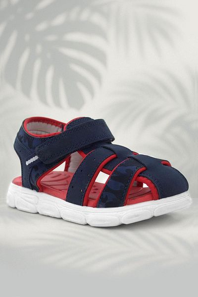 Rakerplus Navy Blue Red Camouflage Patterned Children's Sandals