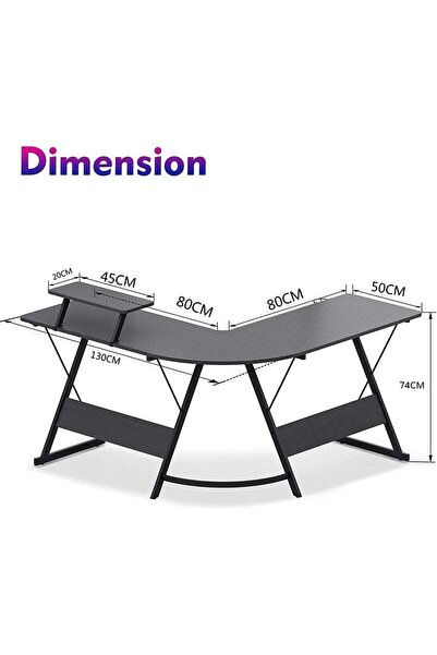 Woodies L-Shaped Gaming Desk Computer Corner Table, Home & Computer Gaming Desk White I