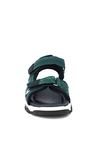 Rakerplus Genuine Leather Green Black Velcro Boys Sandals