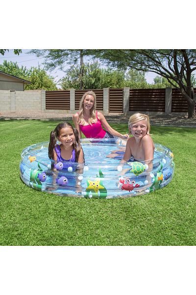 zola Inflatable children's pool, round, sea animals, 152x30 cm