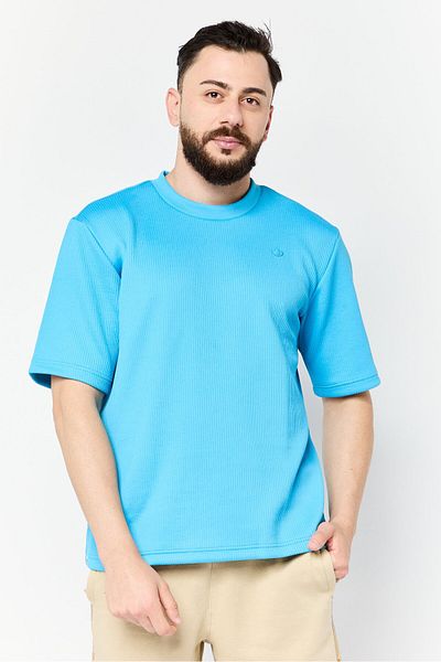 adidas Men Sportswear Fit Short Sleeves Outdoor T-Shirt, Blue