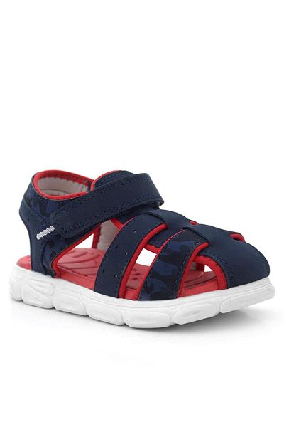 Rakerplus Navy Blue Red Camouflage Patterned Children's Sandals