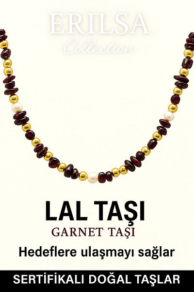 Erilsa Certified Broken Stone Model Pearl - Garnet Garnet Stone Necklace