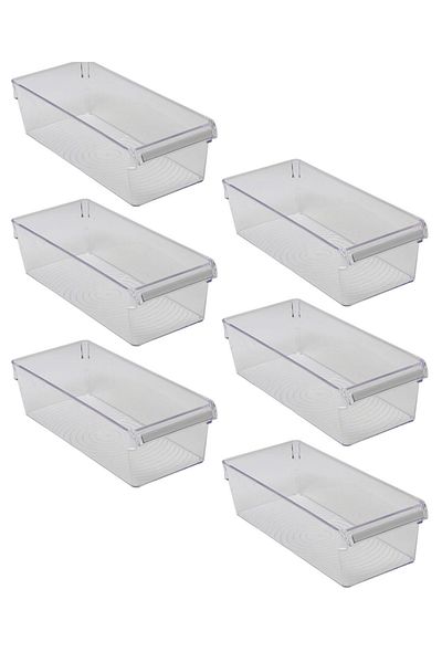 Prima Nova Refrigerator Organizer In-Cabinet Organizer Storage Container 360*150*100 mm Transparent Set of 6