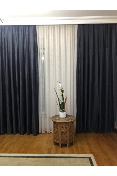 Brillant ANTRASİT SİYAH KADİFE FON PERDE