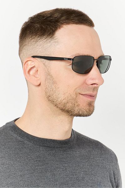 Timberland Men Tb9300 Rectangular Sunglasses, Black