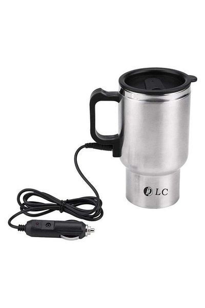 DLC Hot Water Heater - 12V / 60W / 450 ml Mug, Tea & Coffee Stainless Steel Car Heating Kettle - DLC