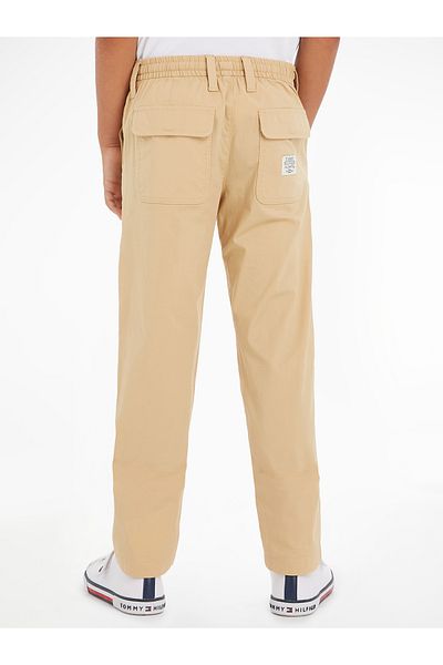 Tommy Hilfiger Boys Brown Poplin Comfort Woven Pants