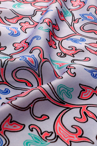 Bursa İpek Μαλακό σάλι με μοτίβο λιλά ξιφάνι