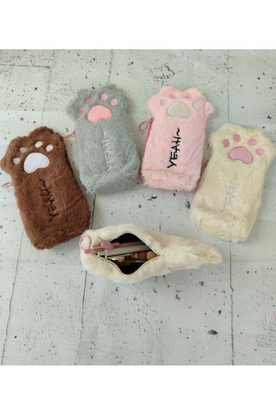 senacacollection 1 Piece Plush Pencil Case with Paws