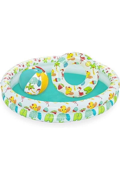zola Inflatable children's pool set, fang and ball, summer model, 122×20 cm, capacity 137 L