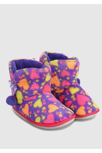 Twigy Girl's Purple House Slippers