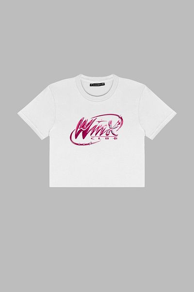 Sekizbiraltı Wnx Club Printed Λευκό Crop Top