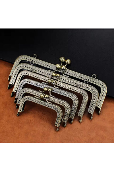Kardelux Vintage Metal Çanta Sapı- Cüzdan Klipsi- Bursu- 12cm-Dikdörtgen