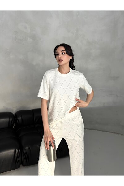 orjinal blue b Diamond Patterned Stone Set