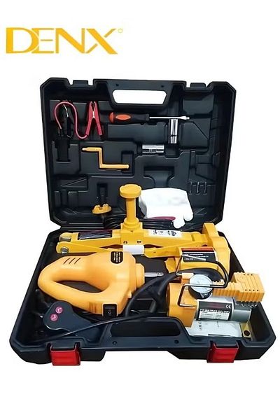 Denx أداة إصلاح الإطارات مع مفتاح كهربائي ومضخة هواء، رافعة سيارة كهربائية 3 أطنان DX2506