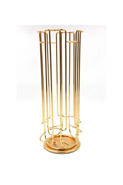 DLC Chrome Finish Coffee Capsules Holder Gold 33x11x11cm